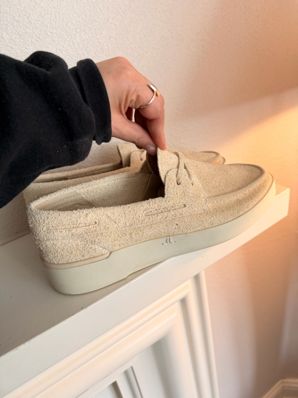 Sperry x John Legend Suede Boat Shoes Men’s 11M Beige Plushwave Casual Loafer